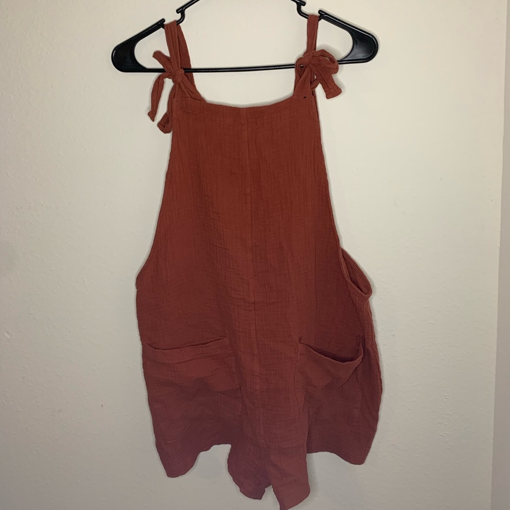 Orange shorts romper